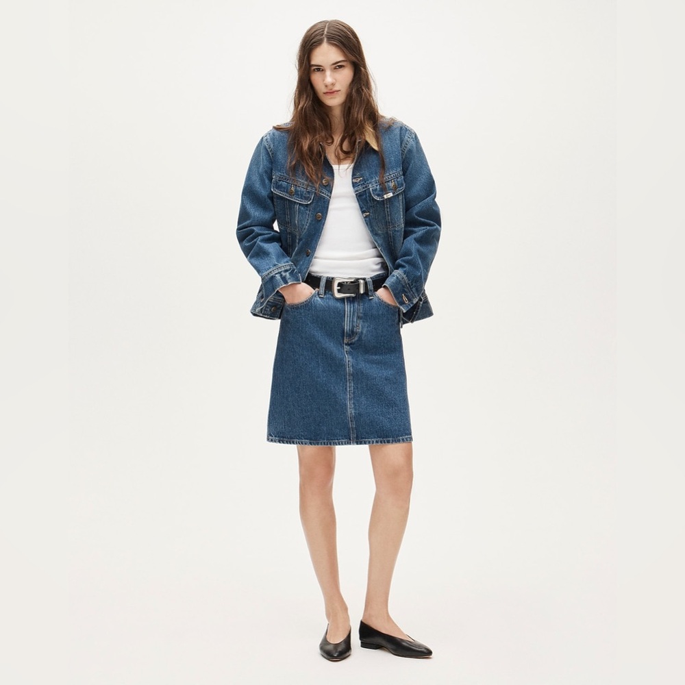 NWT Women's Lee x J.Crew Denim Skirt in Vintage Medium Wash